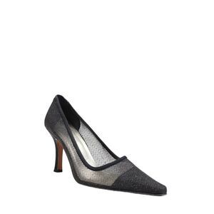 Martinez Valero Women's Pointed Toe Sheer Cone Heels Slip-On Shoe Black Size 10